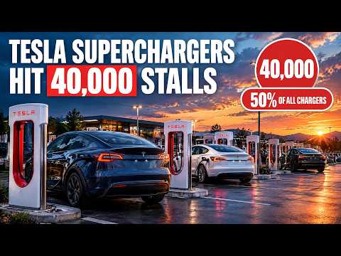 Cover image for Tesla Superchargers Hit 40,000 Stalls Milestone